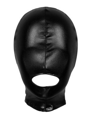 iEFiEL Spandex Shiny Metallic Opening Mouth Headgear Full Face Mask Hood for Men Women