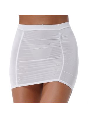 Women's Stretchy Shirring Ultrashort Bodycon Miniskirt