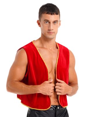 Mens Arabian Prince Lamp Cosplay Costume Vest