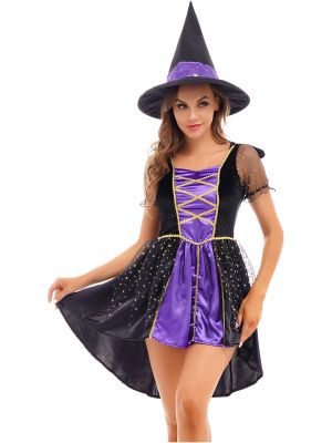 Women Halloween Sorceress Role Play Fancy Dress Up