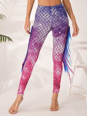 Mermaid Fish Scale Print Leggings for Women