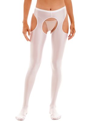 iEFiEL Women's Soft Shiny Glossy 70D Cutout Pantyhose Oil Satin Tights Yoga Dance Compression Stockings