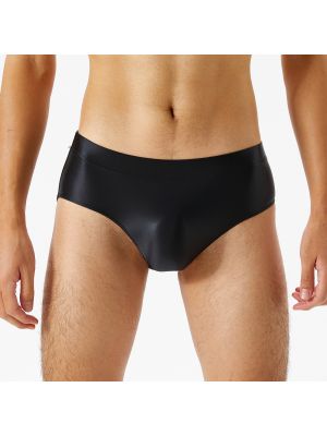 iEFiEL Sissy Panties Men's Adult Silky 30D Glossy Underwear Bikini Thongs Oily Swimming Lingerie Briefs