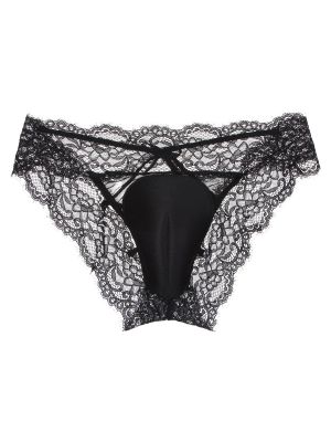 iEFiEL Men's Sissy Panties Floral Lace Cross Back Hiding Gaff Panty Gay Crossdressing Underwear