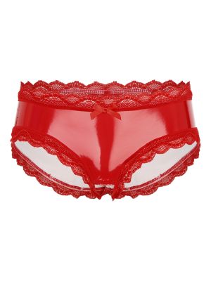 Men's Sissy Lace Trim Open Crotch Crossdresser Panties