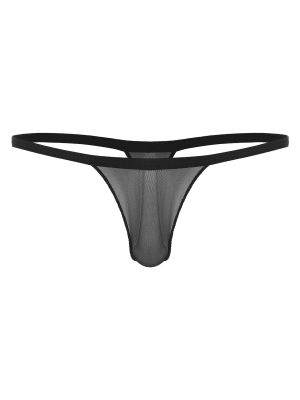 iEFiEL Men's Sexy Mesh Thongs Underwear Micro Bulge Pouch Thongs G-strings Low Waist Transparent Underpants