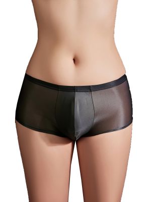 Men Glossy See-Through Boxer Briefs