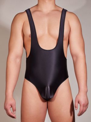 Mens Glossy Jockstrap Leotard Underwear