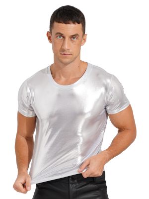 Men's Shiny Metallic Short Sleeve T-Shirt
