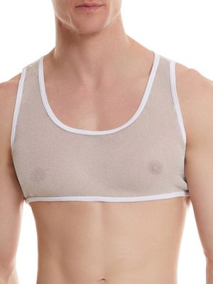 Men's Shiny See Through Sheer Muscle Tank Tops 