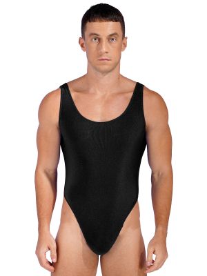 Men's One-Piece Mankini Bodysuit High Cut Thongs Leotard