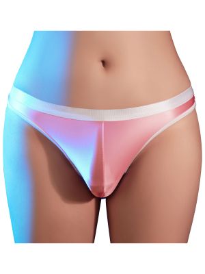 Men's Sissy Glossy Thong Support Pouch Underwear