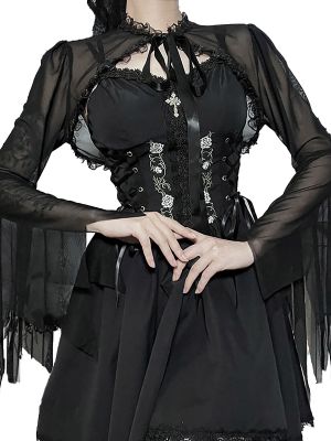 Women's Steampunk Lace Gothic Sleeves Shrug Sweaters