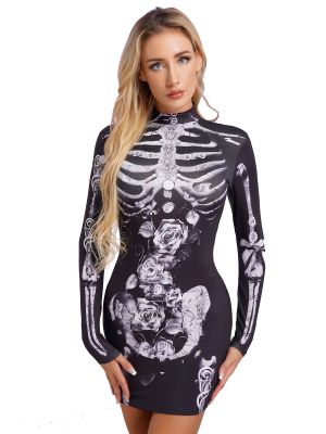 Women's Halloween Costume Funky Skeleton Dress 