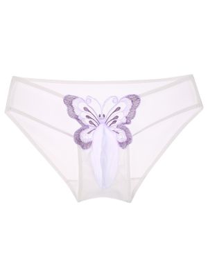 Mens Butterfly Embroidery Mesh Sissy Underwear