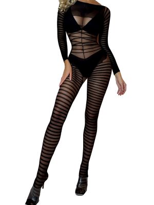 Women Black Mesh Bodystockings One Piece Teddy