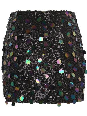 Womens Invisible Sparkly Sequins Bodycon Miniskirt