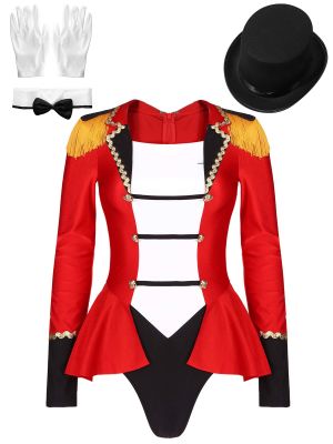 Womens 4 Pieces Circus Ringmaster Costume Set