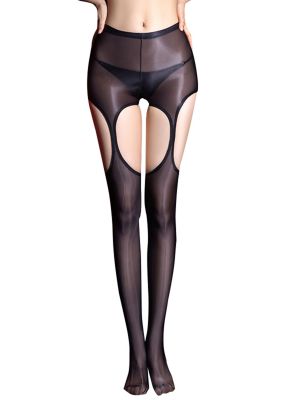 Womens See-Through Glossy Pantyhose Thigh High