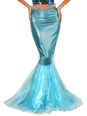 Women's Party Costume Sequins Mermaid Long Tail Skirt