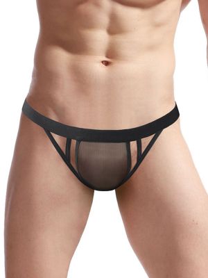 Mens Sexy Cutout Briefs Mesh Pouch Thong Underwear