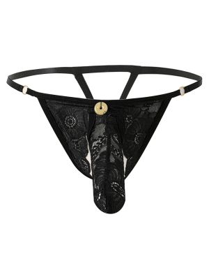 Mens Lace Lace Sheath with Pendant Sissy Panty