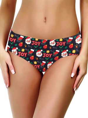 Womens Xmas Santa Claus/Snowman Printed Briefs