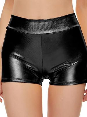 Womens High Waist Metallic Shiny Hot Pants Booty Shorts