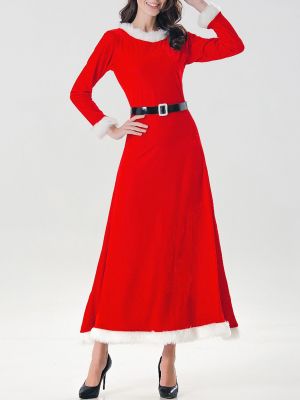 Womens Plus Size Mrs Claus Costume Christmas Dress 