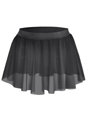 Sissy Mens Mesh Ruffled Skirt Crossdresser Miniskirt
