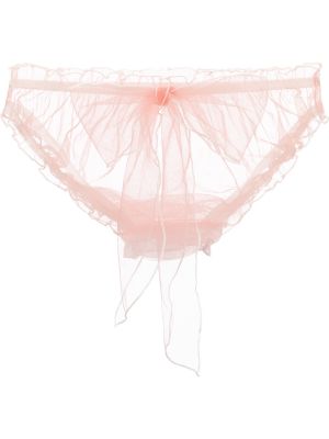 Mens Tulle Sheer Mesh Sissy Briefs with  Big Bowknot