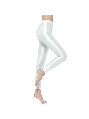 IEFIEL Women Fluorescent Colors Tights Oil Shiny Silk Glossy Leggings Gym Yoga Pants Disco Party Dance Tights Pants