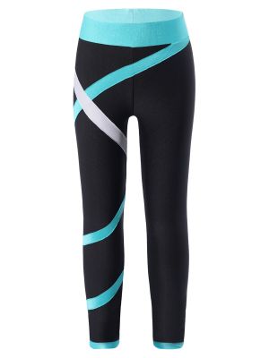 IEFIEL Girls Colorblock Athletic Leggings Gymnastics Full Length Leggings Yoga Pants Tights Figure Ice Skating Pants