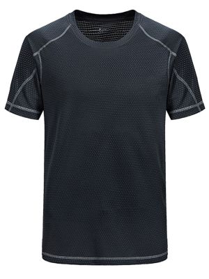 IEFIEL Men's Quick Dry Rash Guard Swim Sun Shirts Fishing Running Tops UV Sun Protection UPF 50+ Performance T-Shirt