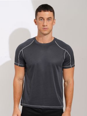 IEFIEL Men's Quick Dry Rash Guard Swim Shirts Fishing Running Tops UPF 50+ Compression Performance T-Shirt