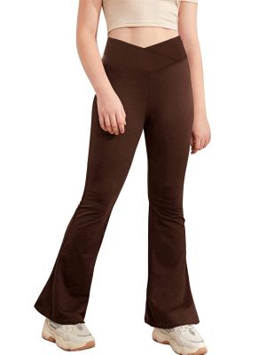 iEFiEL Kids Girls Leggings High Waisted Bootcut Pants Soft Stretch Yoga Pants Wide Leg Flare Pants Bell Bottoms