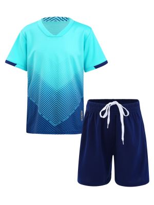 Kids Boys Soccer Jerseys and Shorts Set Football Team Uniforms