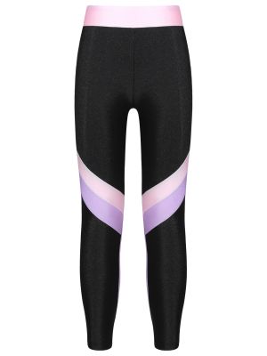 iEFiEL Kids Girls Athletic Leggings Yoga Pants Activewear Colorblock Dance Leggings Tights Pants