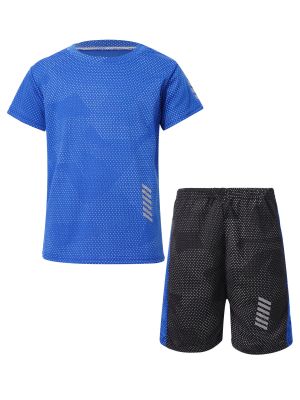 Kids Boys Soccer Football Training Uniforms Sports Shorts Set