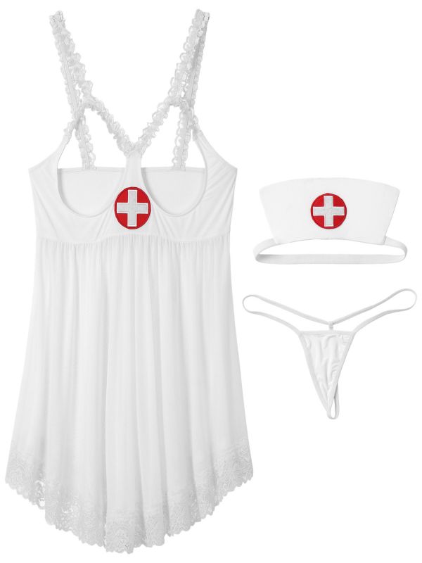Women Plus Size Sexy Nurse Costumes Lingerie